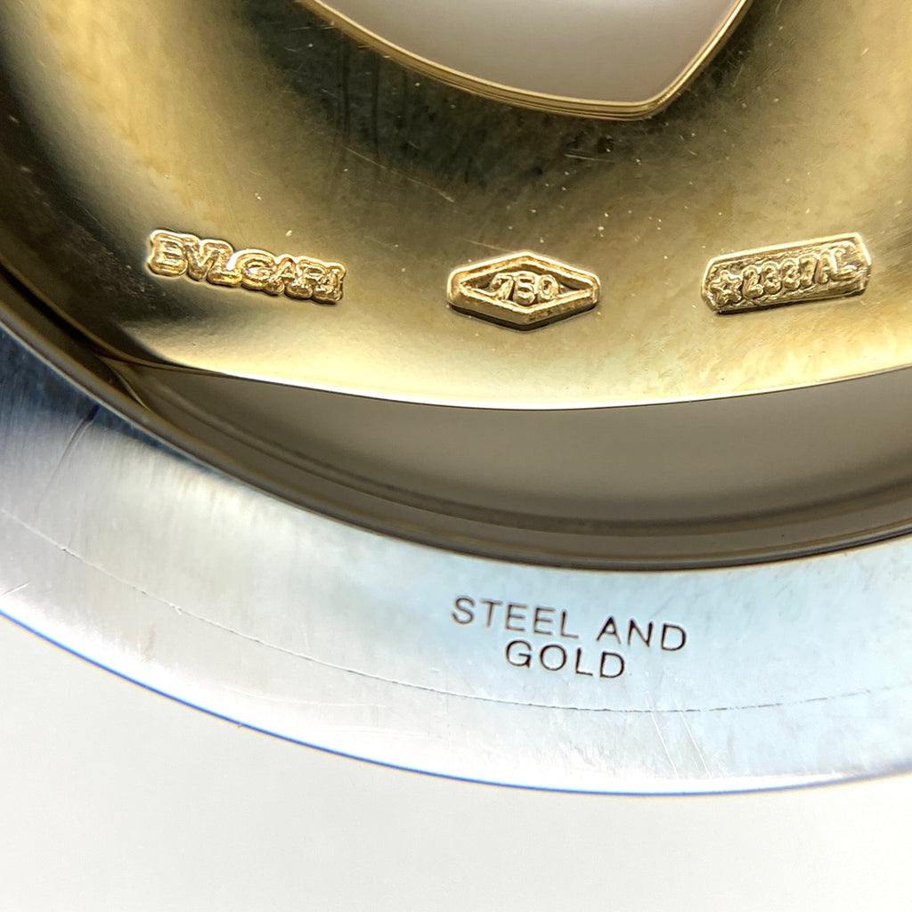 ブルガリ トンド ハート ブレスレット YG イエロゴールド SS ステンレススチール 腕輪 ブレスレット 750 SS レディース 【中古】brjwl