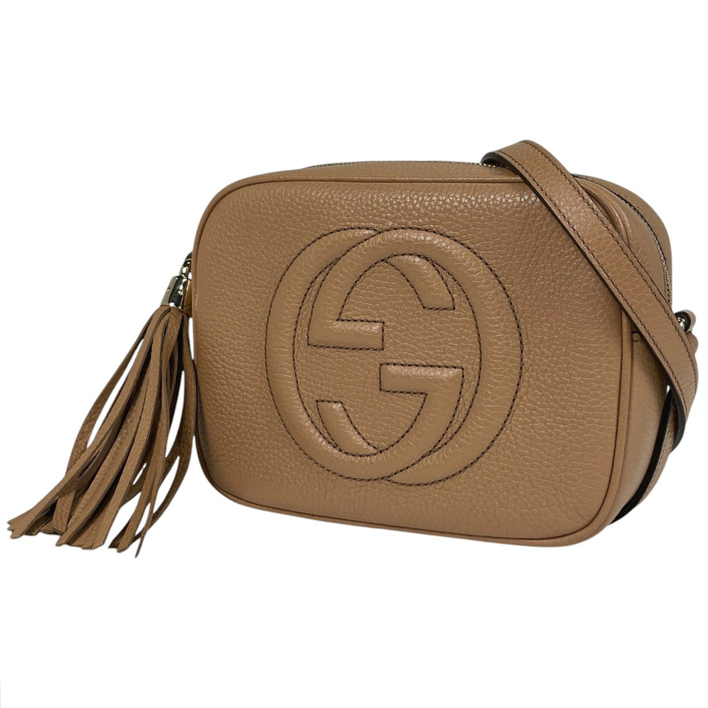 グッチ ソーホー ショルダーバッグ タッセル フリンジ ショルダーバッグ レザー ベージュ 308364 レディース 【中古】brbag