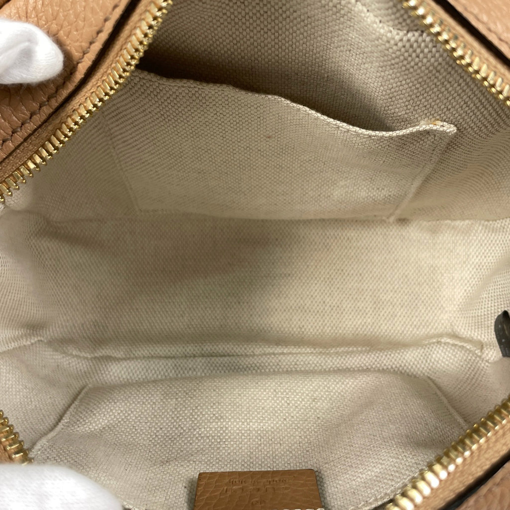 グッチ ソーホー ショルダーバッグ タッセル フリンジ ショルダーバッグ レザー ベージュ 308364 レディース 【中古】brbag