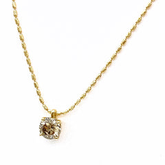 ダイヤモンド デザインネックレス YG イエローゴールド ペンダント ネックレス K18 ダイヤモンド レディース 【中古】nbjwl