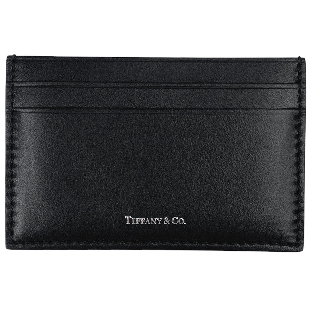 ティファニー ロゴ カードケース パスケース 定期入れ レザー ブラック レディース 【中古】brbag