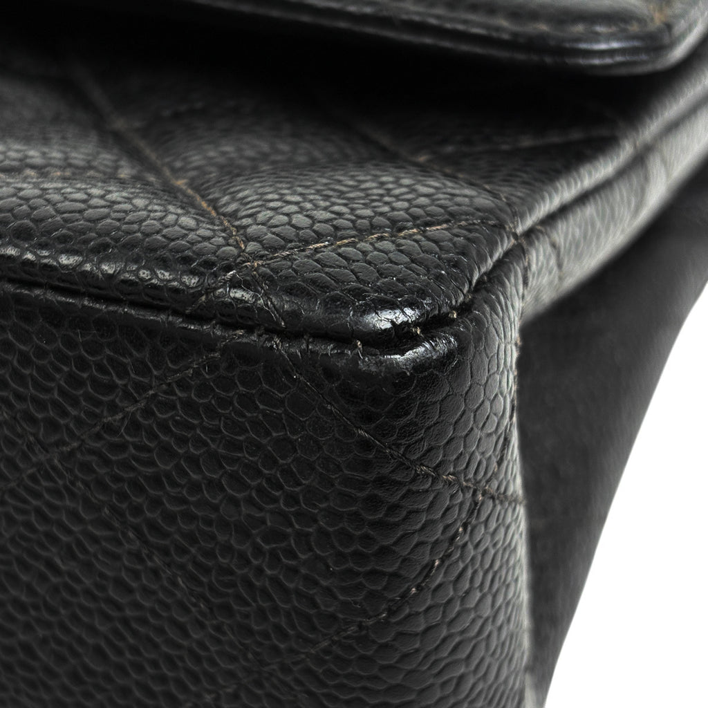 シャネル マトラッセ ダブルフラップ クロスボディバッグ キャビアスキン ブラック A01112 レディース 中古 brbag