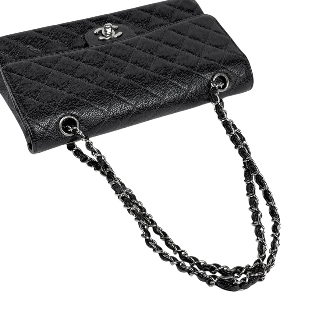 シャネル マトラッセ ダブルフラップ クロスボディバッグ キャビアスキン ブラック A01112 レディース 中古 brbag