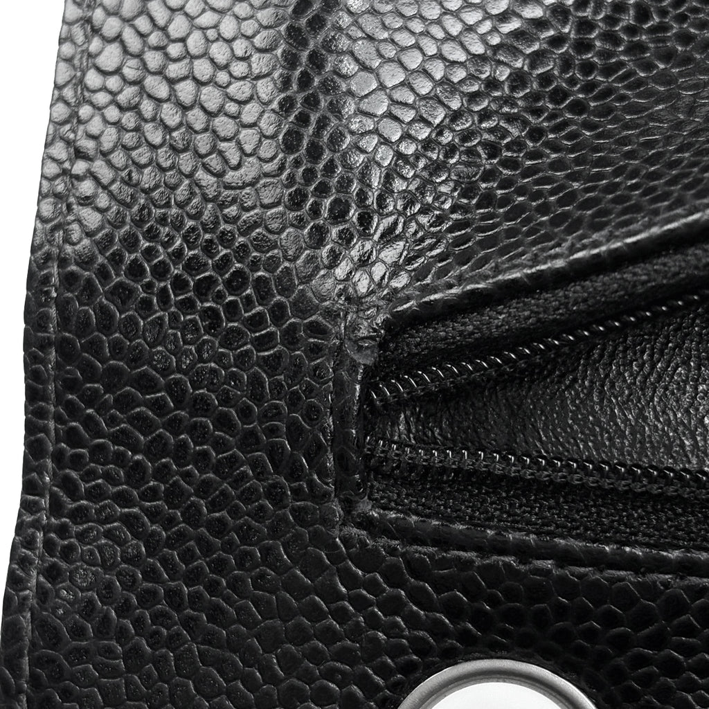 シャネル マトラッセ ダブルフラップ クロスボディバッグ キャビアスキン ブラック A01112 レディース 中古 brbag