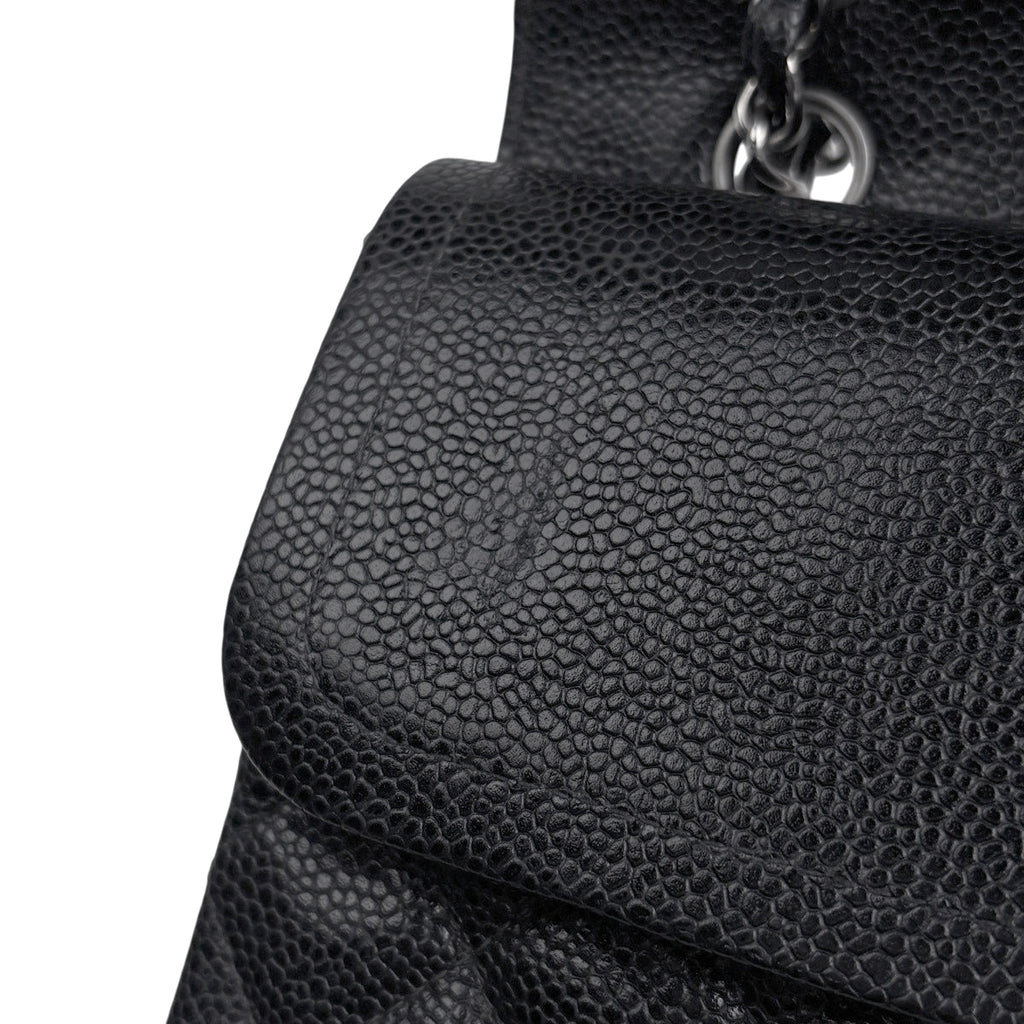 シャネル マトラッセ ダブルフラップ クロスボディバッグ キャビアスキン ブラック A01112 レディース 中古 brbag