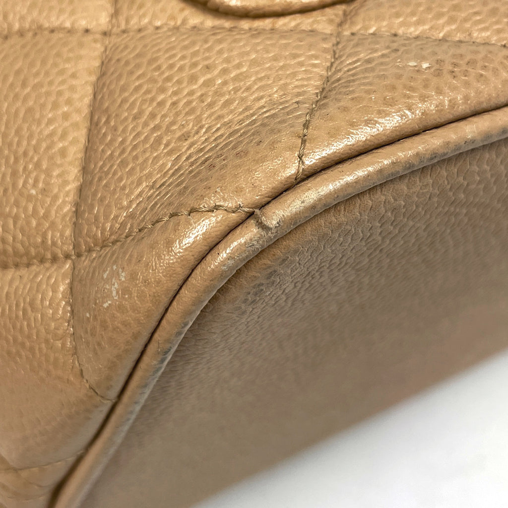 シャネル 復刻トート ハンドバッグ ココマーク トートバッグ キャビアスキン ベージュ A01804 レディース 【中古】brbag