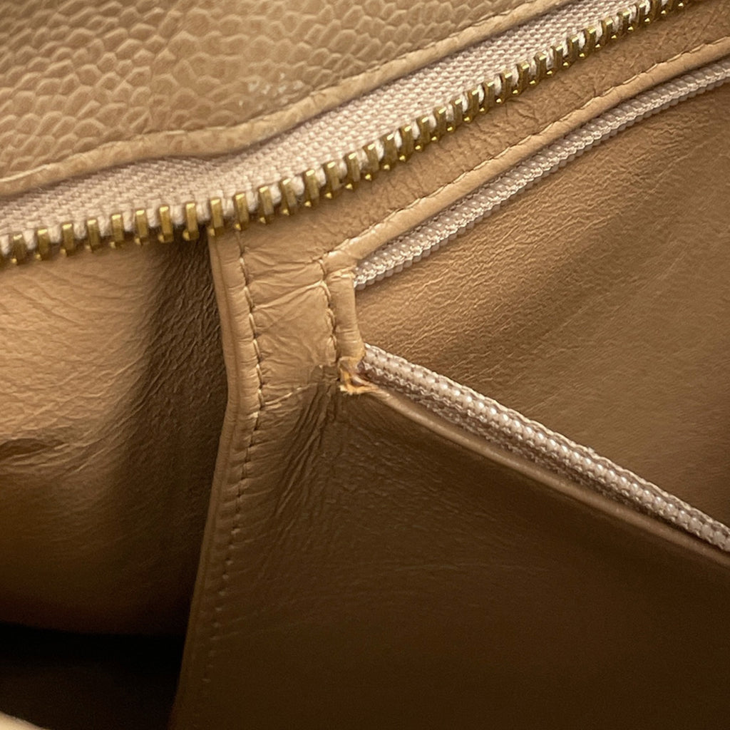 シャネル 復刻トート ハンドバッグ ココマーク トートバッグ キャビアスキン ベージュ A01804 レディース 【中古】brbag
