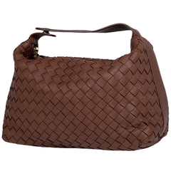 ボッテガヴェネタ イントレチャート ハンドバッグ ワンショルダー ポーチ ハンドバッグ レザー ブラウン 114087 レディース 【中古】brbag