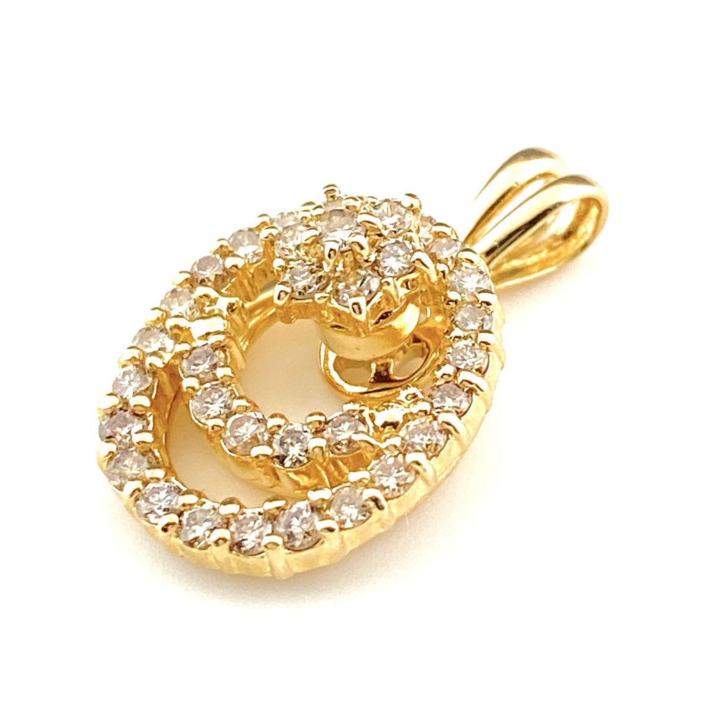 メレダイヤ デザインペンダントトップ YG イエローゴールド ペンダントトップ K18 ダイヤモンド レディース 【中古】nbjwl