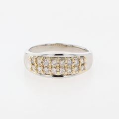 メレダイヤ デザインリング プラチナ YG イエローゴールド 指輪 リング 12.5号 Pt850 K18 ダイヤモンド レディース 【中古】nbjwl