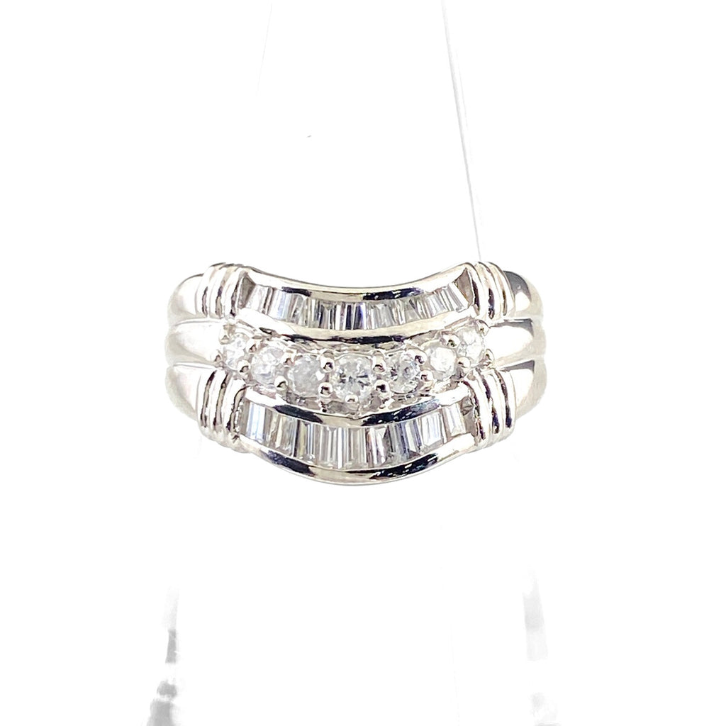 メレダイヤ デザインリング プラチナ 指輪 リング 12号 Pt900 ダイヤモンド レディース 【中古】nbjwl