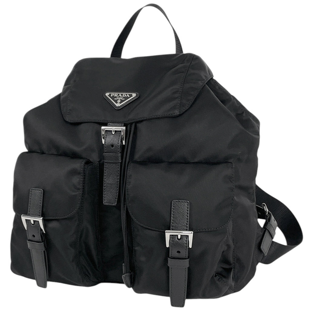プラダ ロゴプレート リュックサック バックパック デイパック リュック ナイロン ネロ(ブラック) 1BZ811 レディース 【中古】brbag