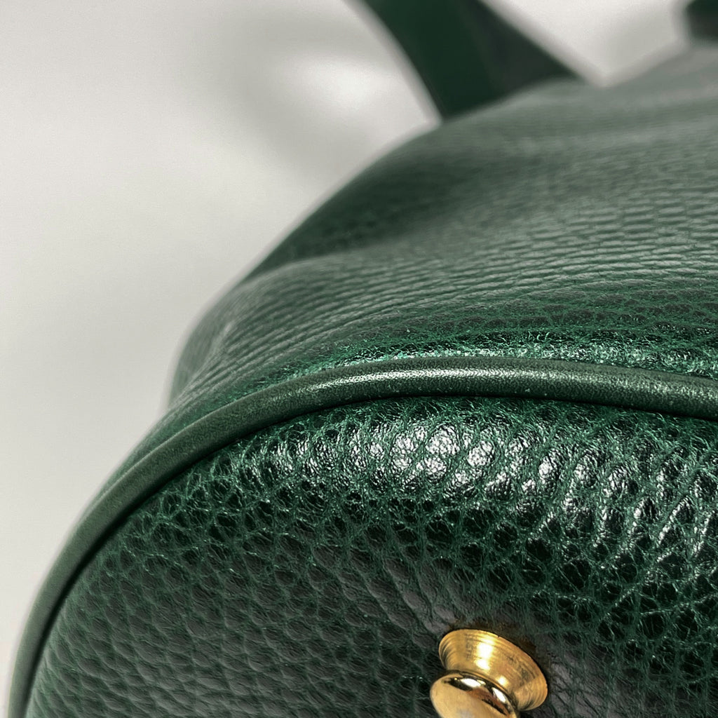 セリーヌ ロゴ チェーン トートバッグ ショルダーバッグ トートバッグ レザー グリーン レディース 【中古】brbag