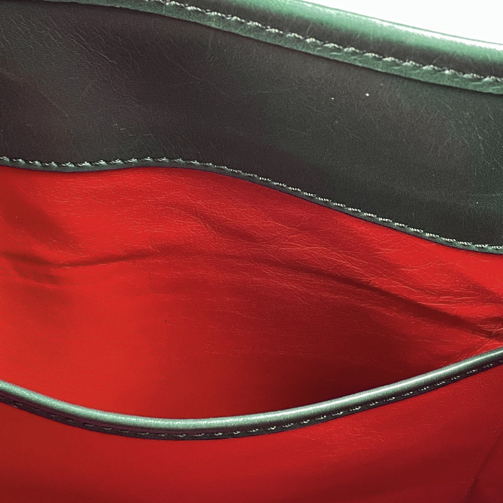 セリーヌ ロゴ チェーン トートバッグ ショルダーバッグ トートバッグ レザー グリーン レディース 【中古】brbag