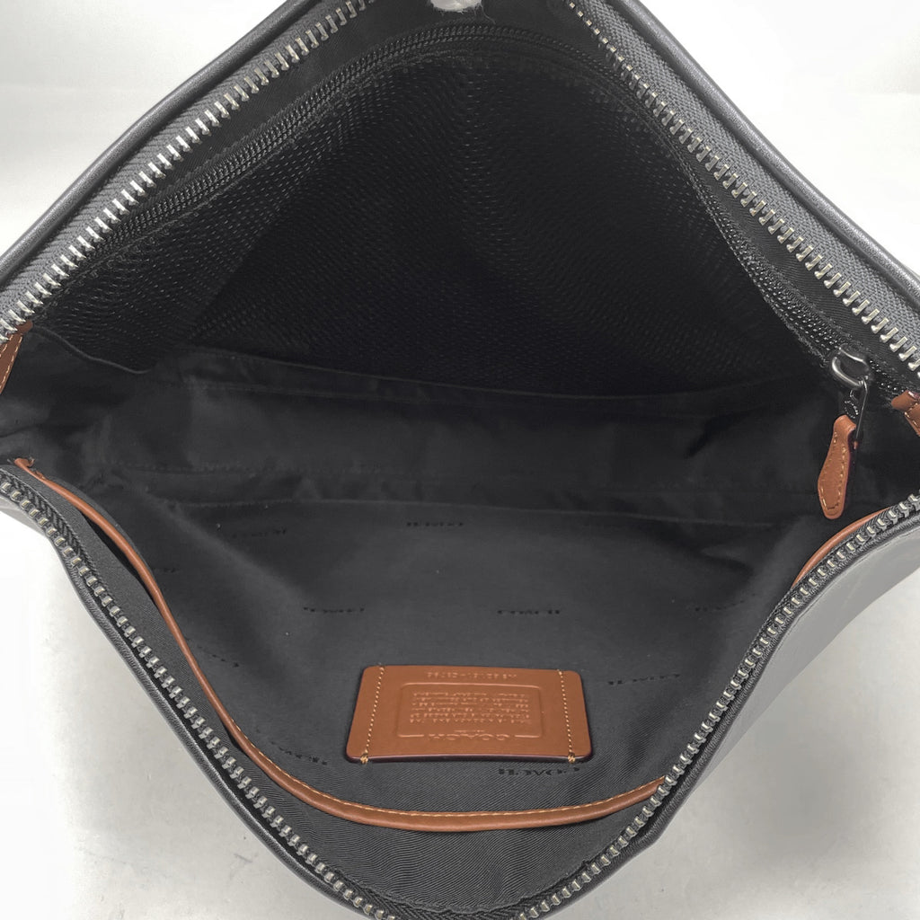 コーチ リーグ ショルダーバッグ ロゴ メッセンジャーバッグ ショルダーバッグ レザー ブラック C3796 メンズ 【中古】brbag