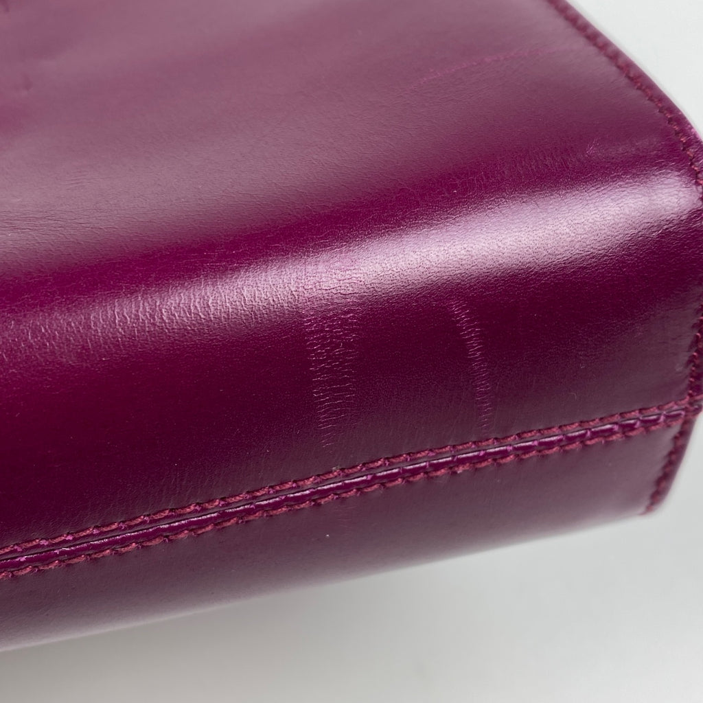 サルヴァトーレフェラガモ ガンチーニ チェーン ショルダーバッグ 2WAY クラッチバッグ ショルダーバッグ レザー パープル 0587 レディース 【中古】brbag