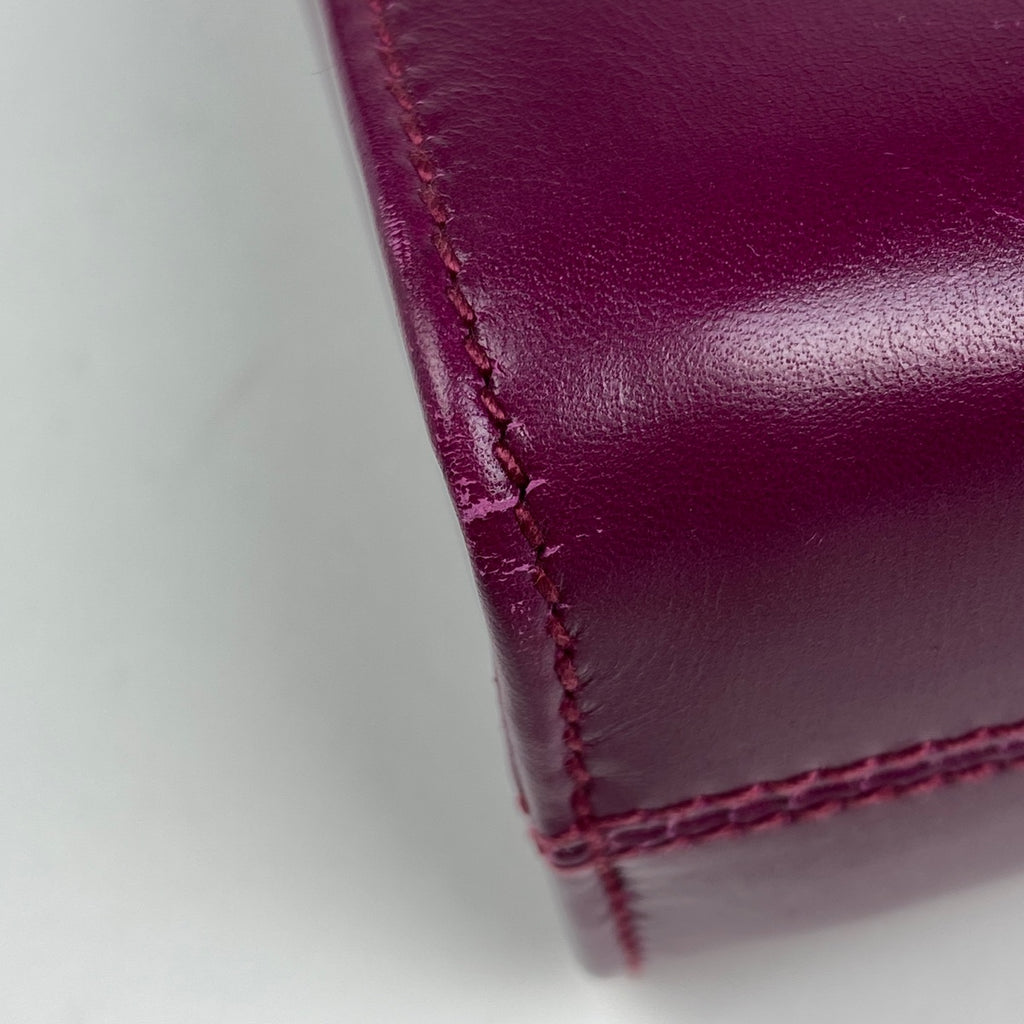 サルヴァトーレフェラガモ ガンチーニ チェーン ショルダーバッグ 2WAY クラッチバッグ ショルダーバッグ レザー パープル 0587 レディース 【中古】brbag