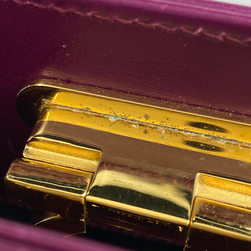 サルヴァトーレフェラガモ ガンチーニ チェーン ショルダーバッグ 2WAY クラッチバッグ ショルダーバッグ レザー パープル 0587 レディース 【中古】brbag