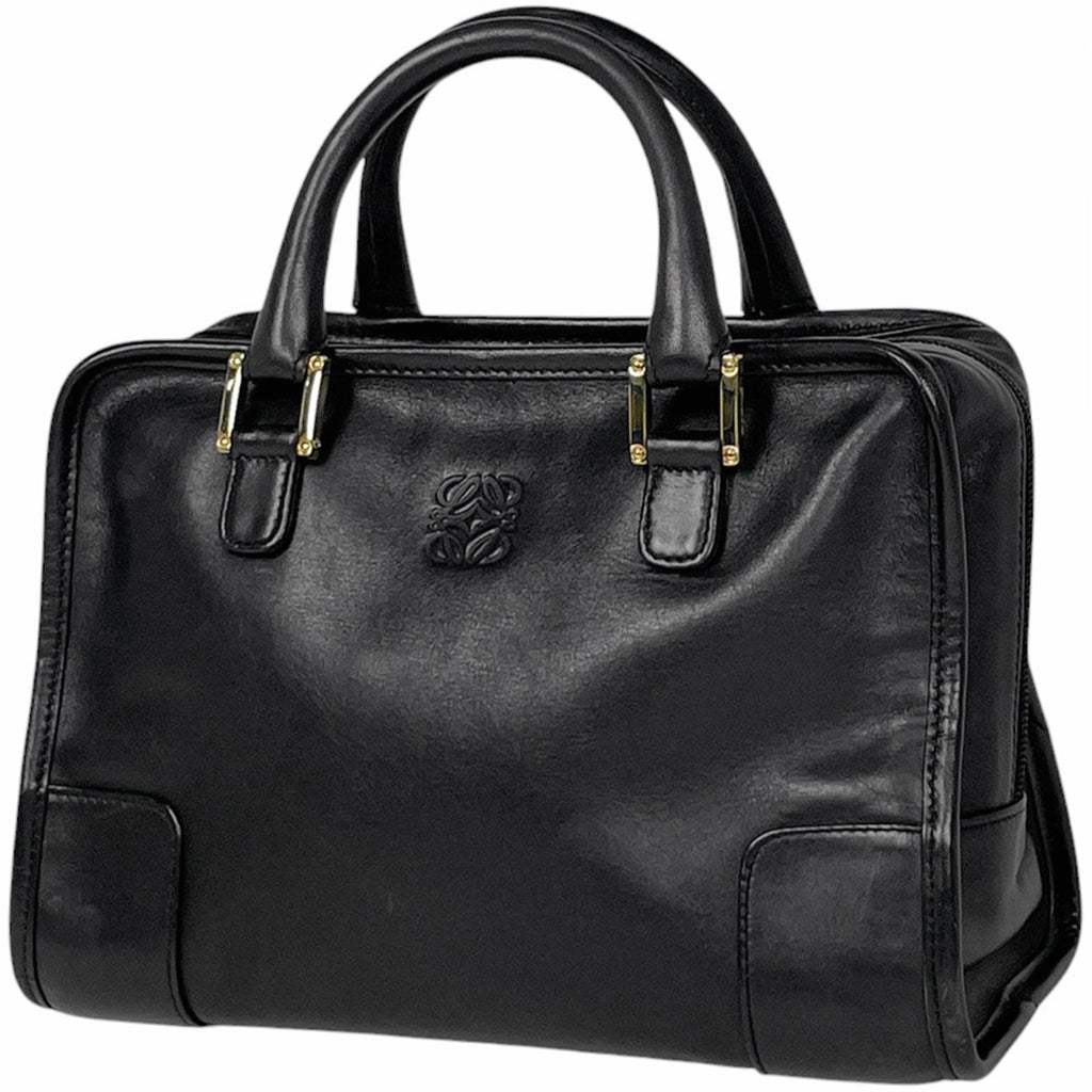 ロエベ アマソナ 26 手提げ ロゴ アナグラム ハンドバッグ レザー ブラック レディース 【中古】brbag