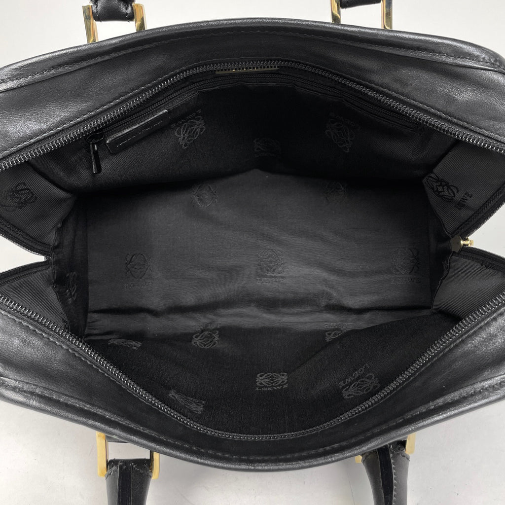 ロエベ アマソナ 26 手提げ ロゴ アナグラム ハンドバッグ レザー ブラック レディース 【中古】brbag