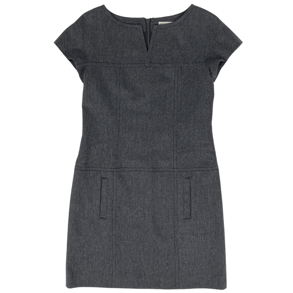 マイケルコース ロゴ ワンピース バックファスナー 膝丈 ワンピース スカート グレー レディース 【中古】brapp