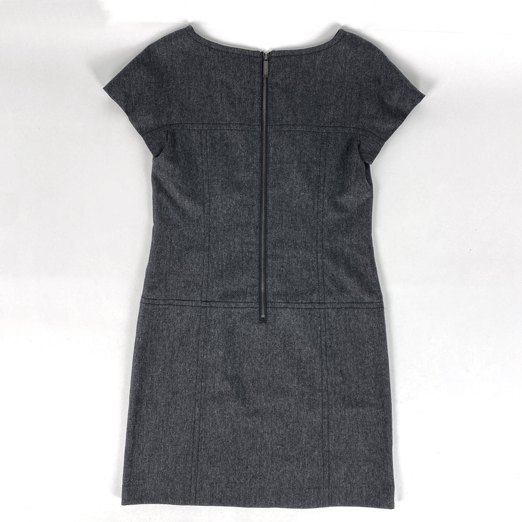マイケルコース ロゴ ワンピース バックファスナー 膝丈 ワンピース スカート グレー レディース 【中古】brapp