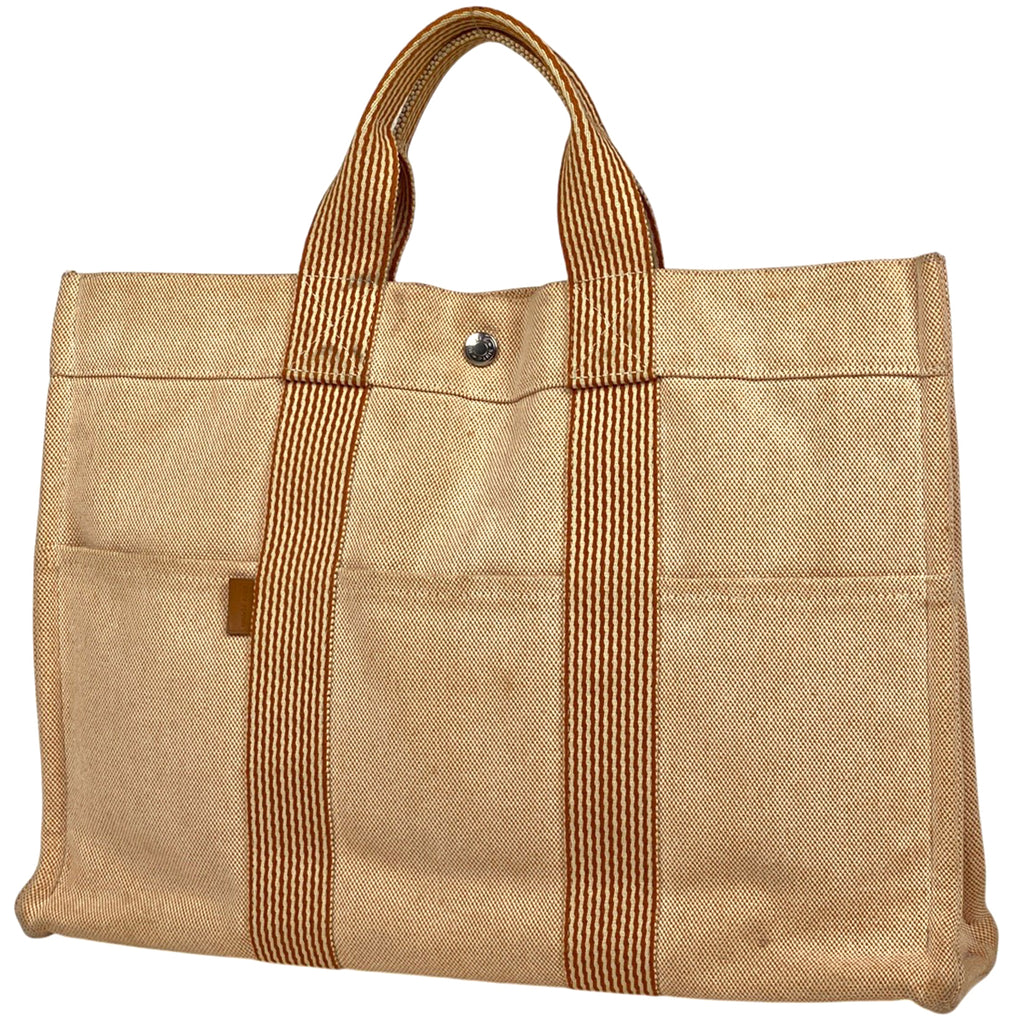 エルメス ニューフールトゥ MM ハンドバッグ トートバッグ キャンバス オレンジ レディース 【中古】brbag