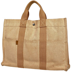 エルメス ニューフールトゥ MM ハンドバッグ トートバッグ キャンバス オレンジ レディース 【中古】brbag