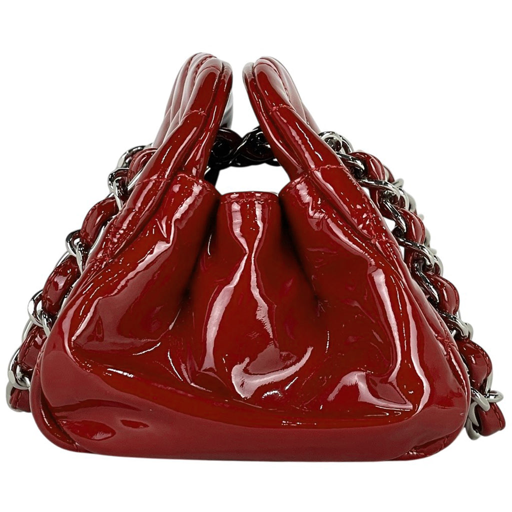 シャネル マドモアゼル チェーン ハンドバッグ コマーク マトラッセ ボーリングバッグ エナメル ハンドバッグ パテントレザー レッド 14483987 レディース 【中古】brbag