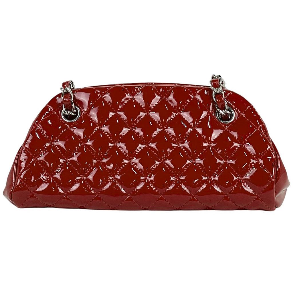 シャネル マドモアゼル チェーン ハンドバッグ コマーク マトラッセ ボーリングバッグ エナメル ハンドバッグ パテントレザー レッド 14483987 レディース 【中古】brbag