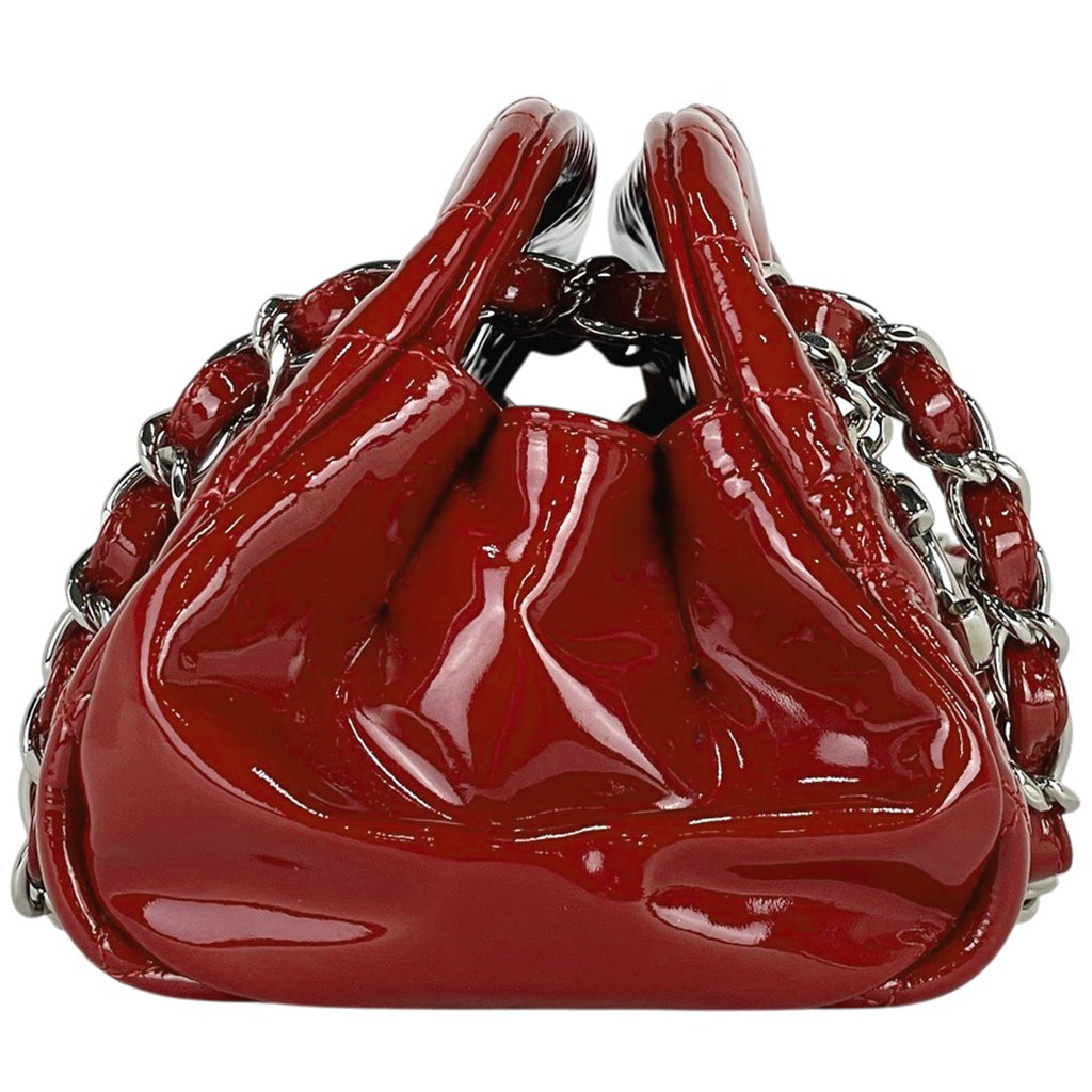 シャネル マドモアゼル チェーン ハンドバッグ コマーク マトラッセ ボーリングバッグ エナメル ハンドバッグ パテントレザー レッド 14483987 レディース 【中古】brbag