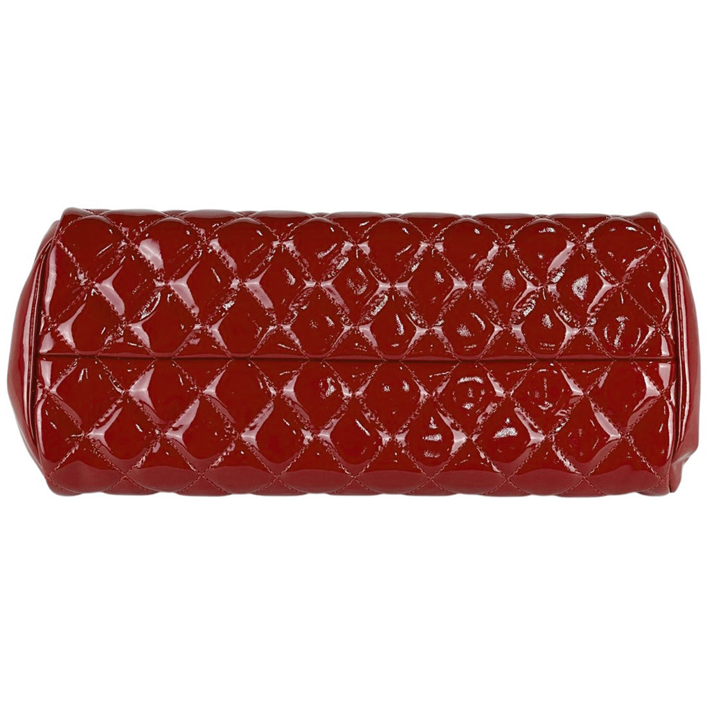 シャネル マドモアゼル チェーン ハンドバッグ コマーク マトラッセ ボーリングバッグ エナメル ハンドバッグ パテントレザー レッド 14483987 レディース 【中古】brbag