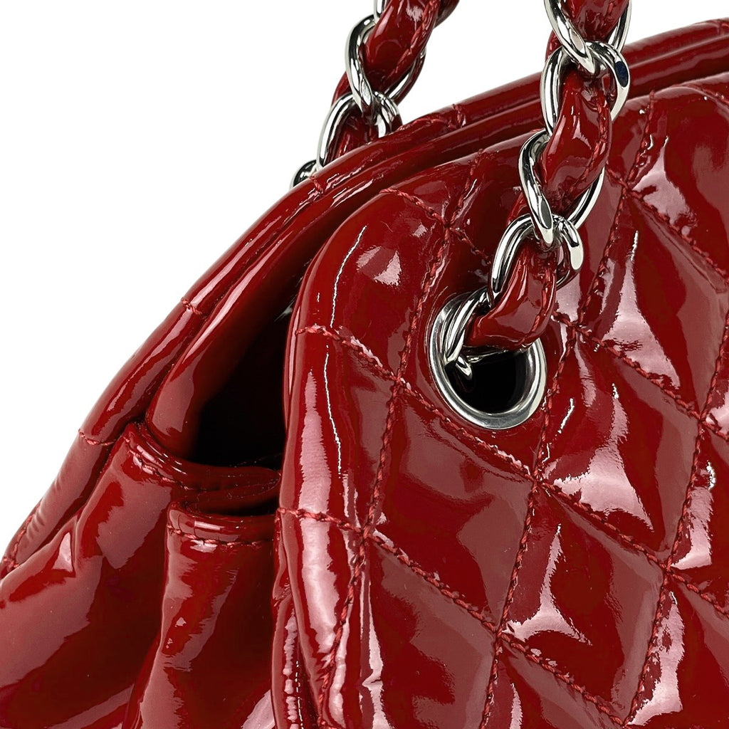 シャネル マドモアゼル チェーン ハンドバッグ コマーク マトラッセ ボーリングバッグ エナメル ハンドバッグ パテントレザー レッド 14483987 レディース 【中古】brbag