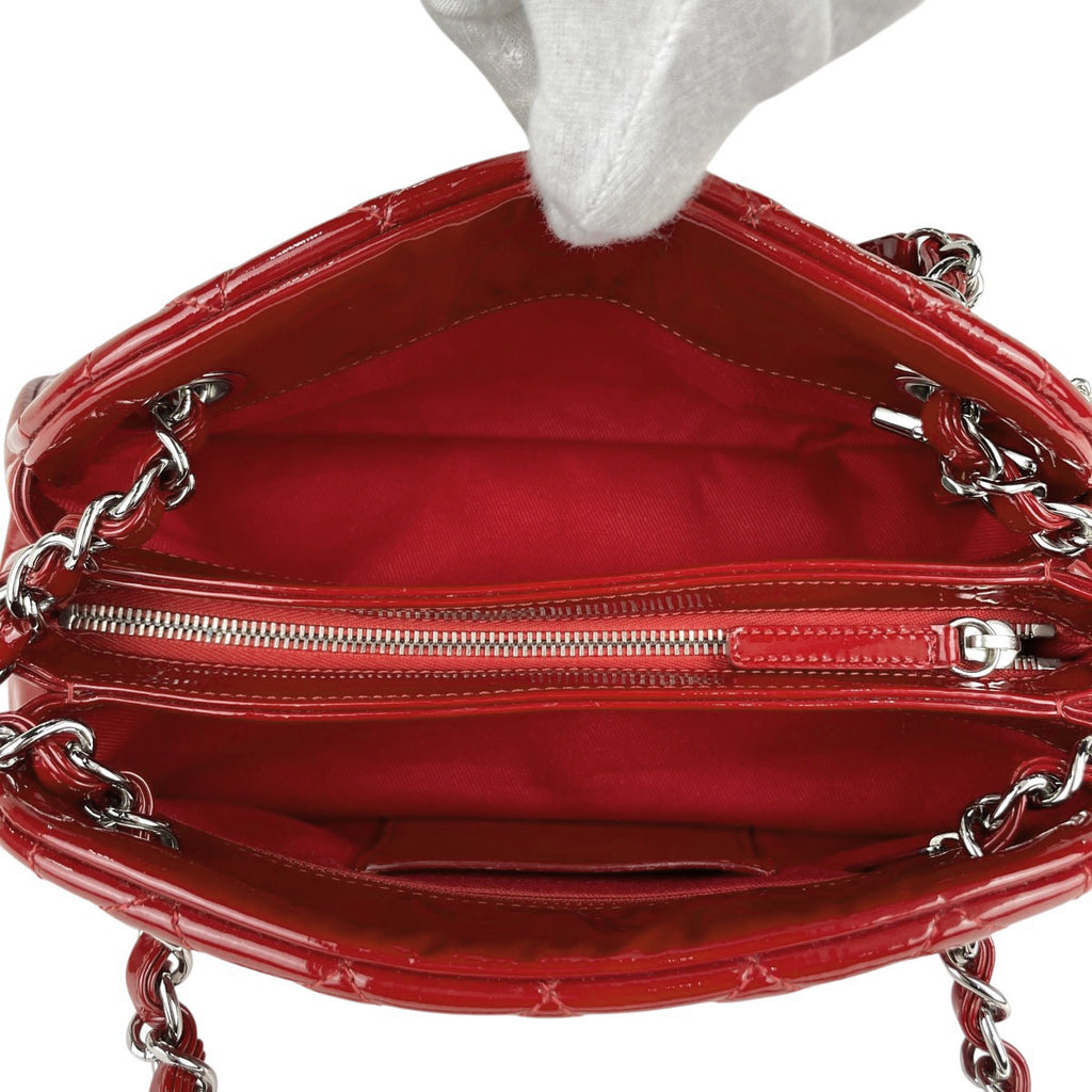 シャネル マドモアゼル チェーン ハンドバッグ コマーク マトラッセ ボーリングバッグ エナメル ハンドバッグ パテントレザー レッド 14483987 レディース 【中古】brbag