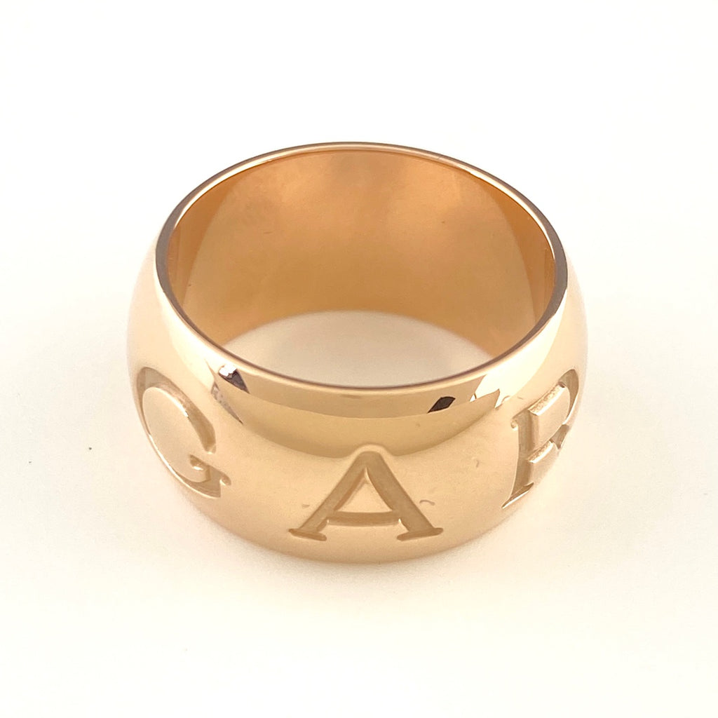 ブルガリ モノロゴリング PG ピンクゴールド 指輪 リング 12号 750 レディース 【中古】brjwl