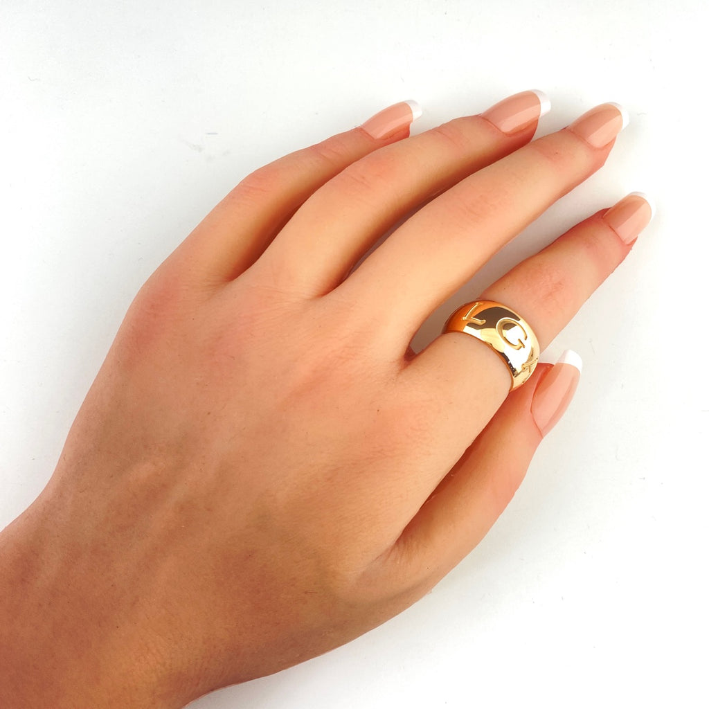 ブルガリ モノロゴリング PG ピンクゴールド 指輪 リング 12号 750 レディース 【中古】brjwl