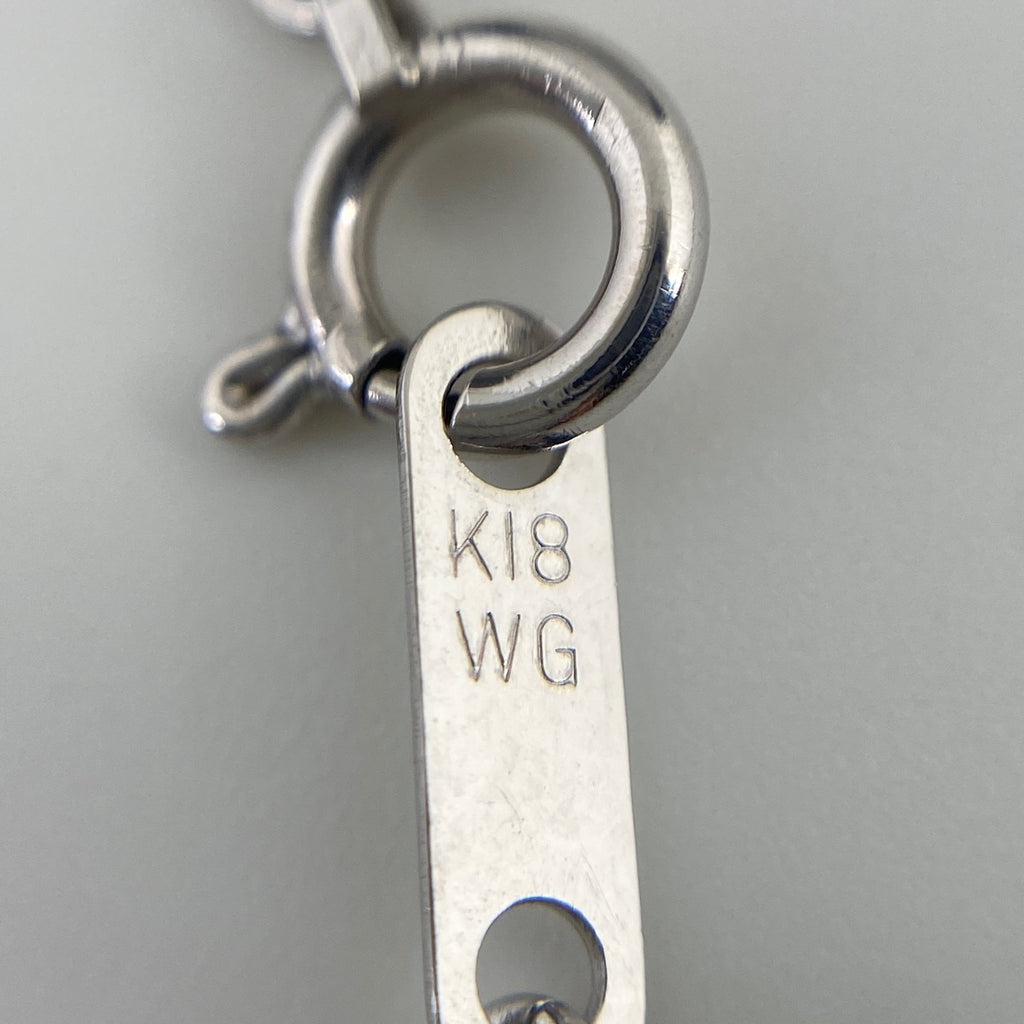 クロスモチーフ デザインネックレス WG ホワイトゴールド ペンダント メレダイヤ 十字架 ネックレス K18 WG ダイヤモンド レディース 【中古】nbjwl