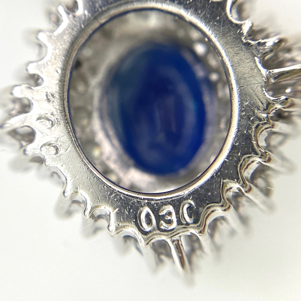 サファイア デザインネックレス プラチナ ペンダント メレダイヤ  ネックレス Pt900 Pt850 サファイア レディース 【中古】 
 ラッピング可