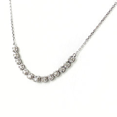 メレダイヤ デザインネックレス WG ホワイトゴールド ペンダント ネックレス K18 WG ダイヤモンド レディース 【中古】nbjwl