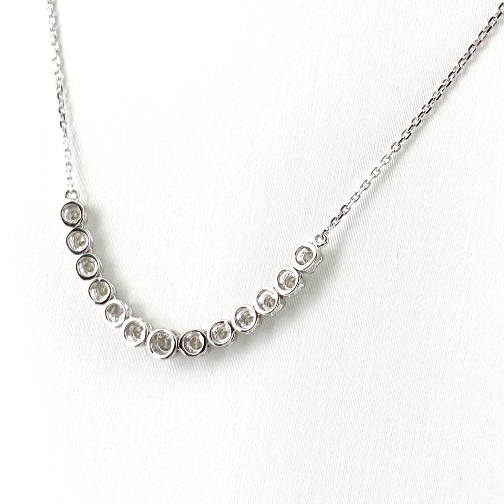 メレダイヤ デザインネックレス WG ホワイトゴールド ペンダント ネックレス K18 WG ダイヤモンド レディース 【中古】nbjwl