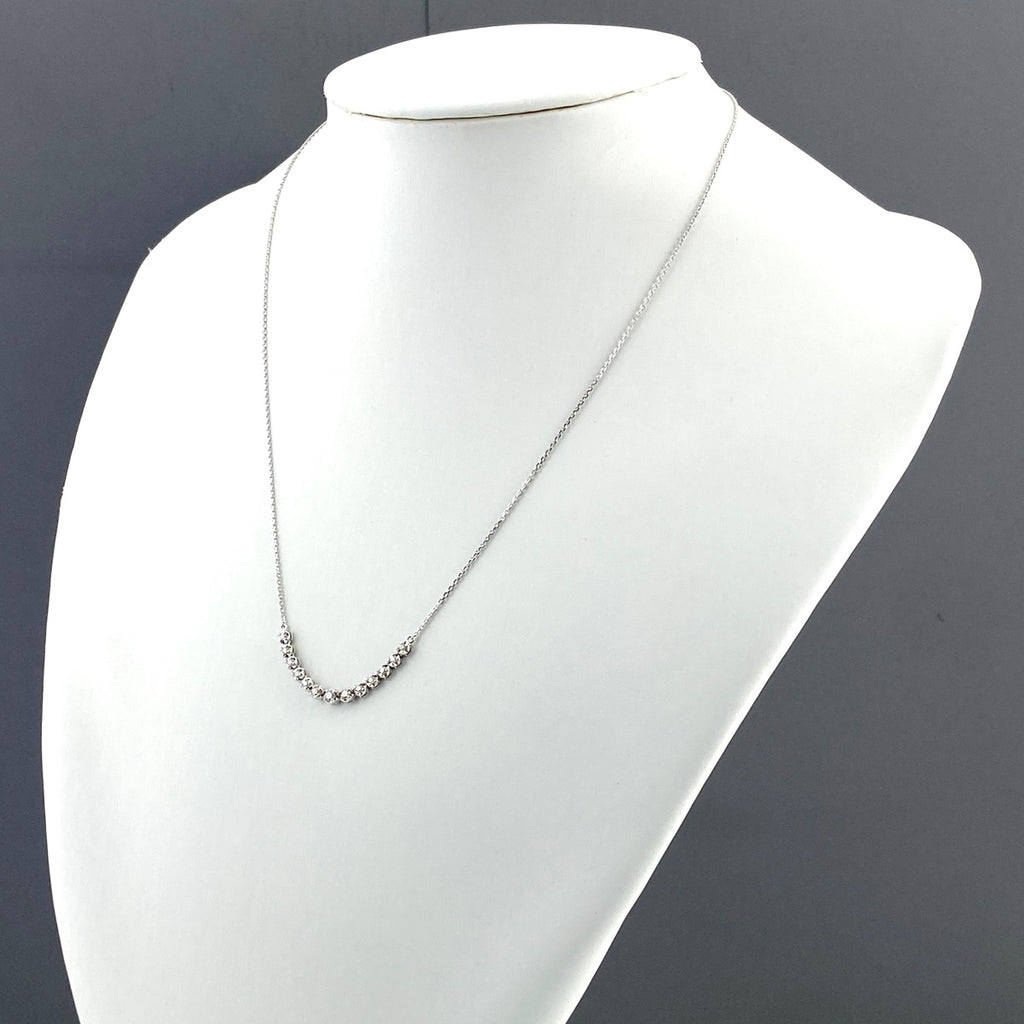 メレダイヤ デザインネックレス WG ホワイトゴールド ペンダント ネックレス K18 WG ダイヤモンド レディース 【中古】nbjwl