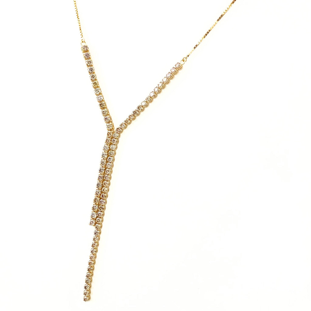メレダイヤ デザインネックレス YG イエローゴールド ペンダント ネックレス K18 ダイヤモンド レディース 【中古】nbjwl