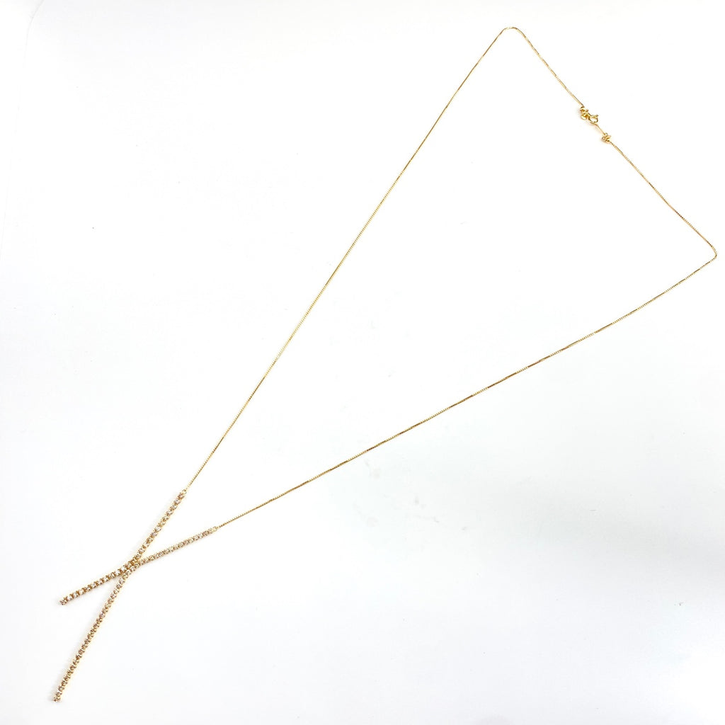 メレダイヤ デザインネックレス YG イエローゴールド ペンダント ネックレス K18 ダイヤモンド レディース 【中古】nbjwl