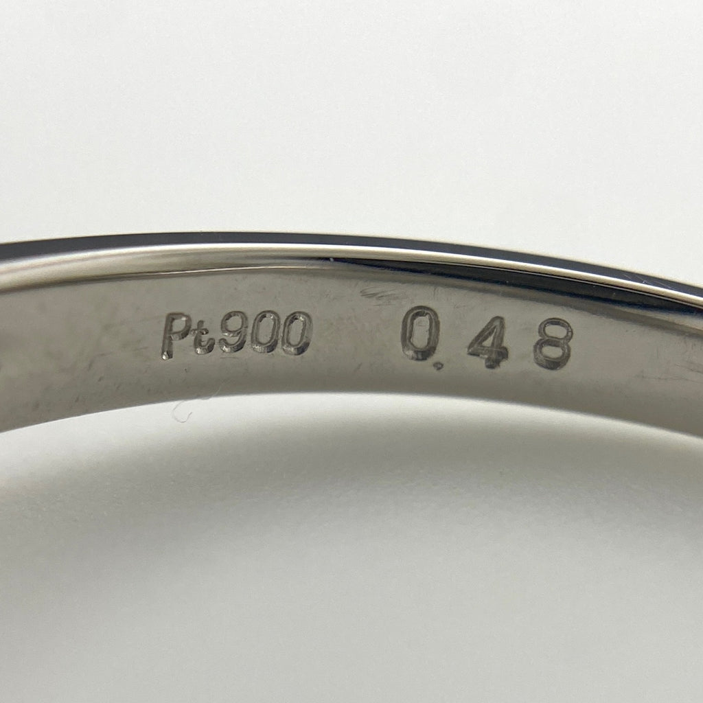エメラルド デザインリング プラチナ 指輪 メレダイヤ リング 14.5号 Pt900 エメラルド ダイヤモンド レディース 【中古】nbjwl