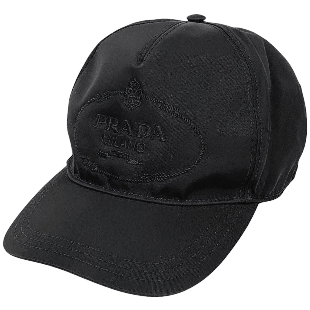 プラダ ロゴ キャップ ベースボールキャップ 帽子 キャップ ナイロン ネロ(ブラック) レディース 【中古】