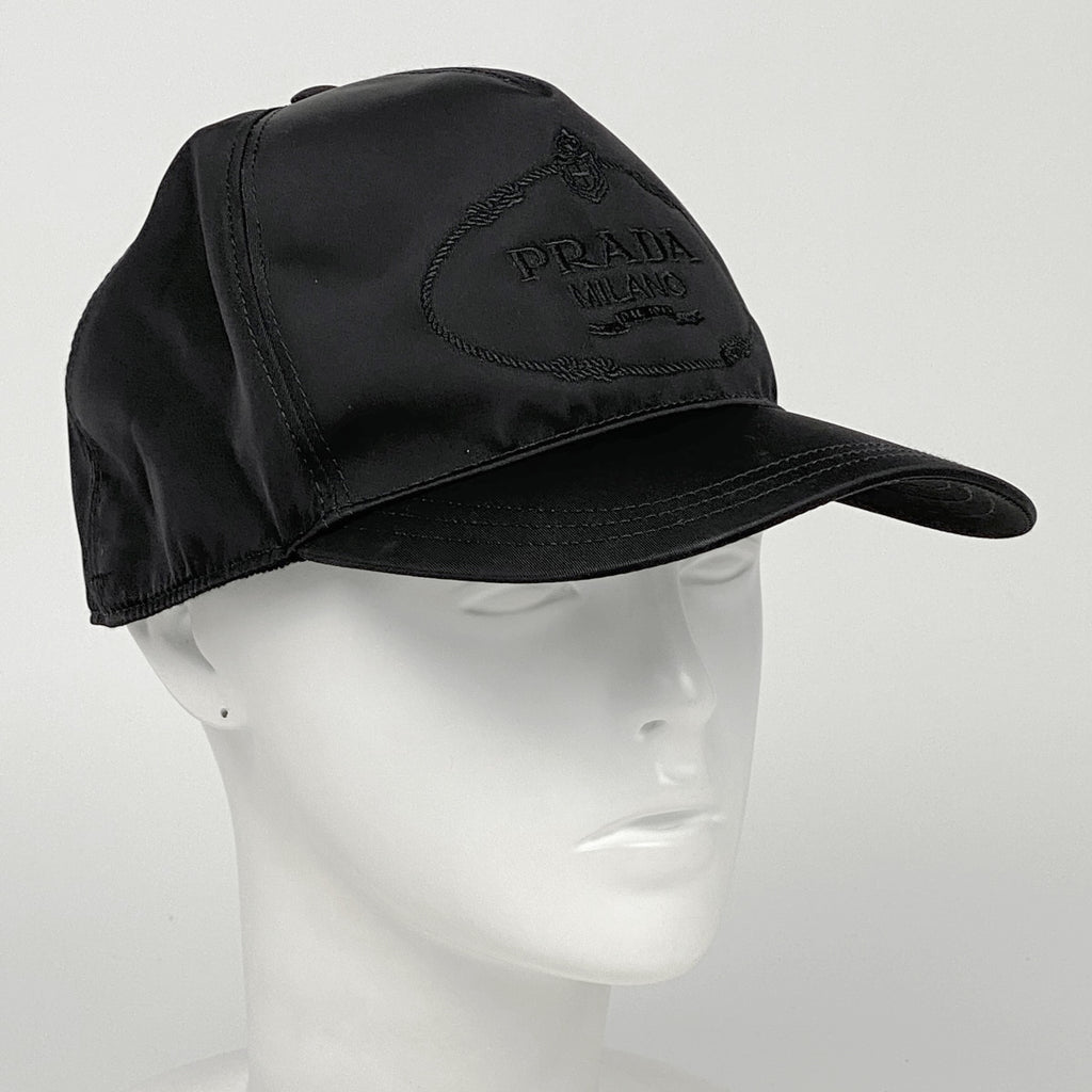 プラダ ロゴ キャップ ベースボールキャップ 帽子 キャップ ナイロン ネロ(ブラック) レディース 【中古】