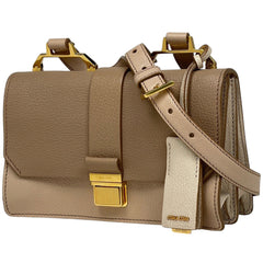 ミュウ ミュウ ロゴ ショルダーバッグ マドラス ショルダーバッグ レザー ベージュ 5BH609 レディース 【中古】 brbag