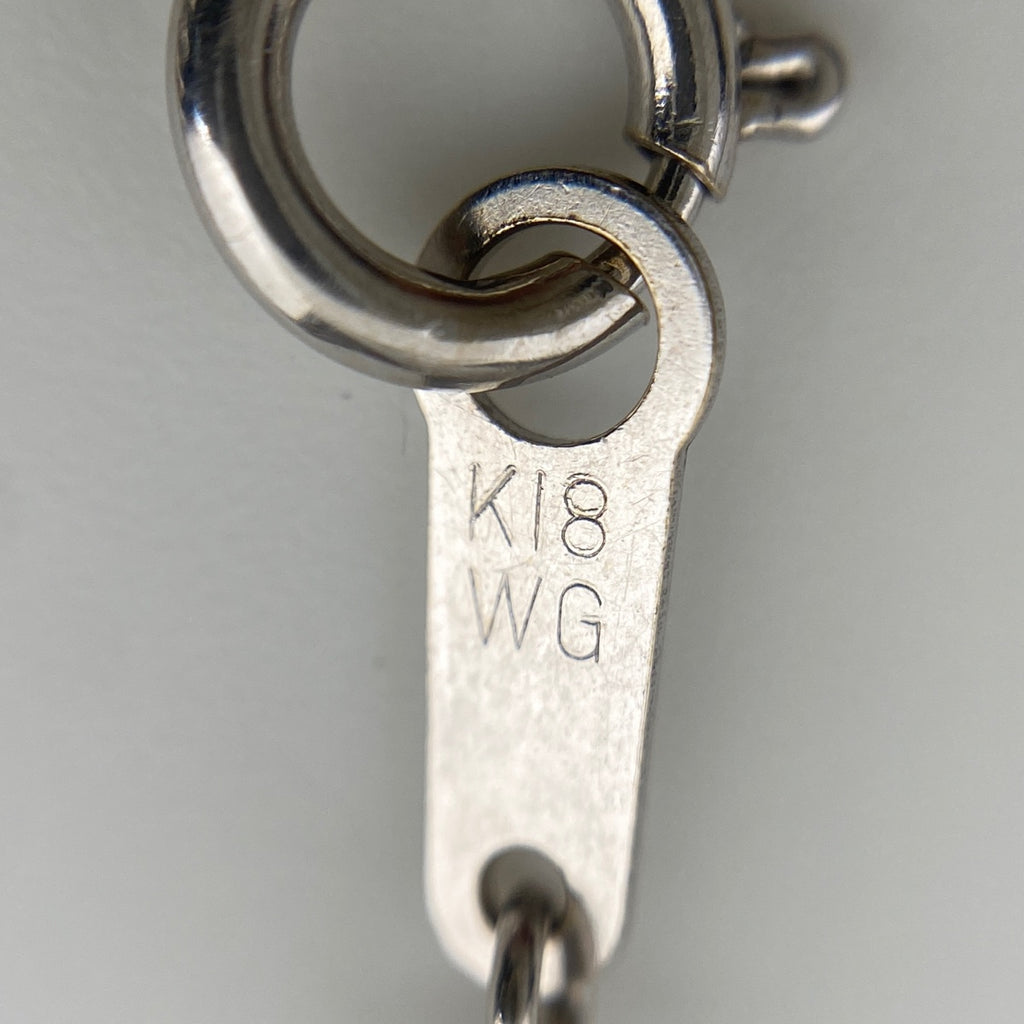 オパール デザインネックレス WG ホワイトゴールド プラチナ ペンダント メレダイヤ ダイヤモンド ネックレス K18 WG オパール レディース 【中古】nbjwl