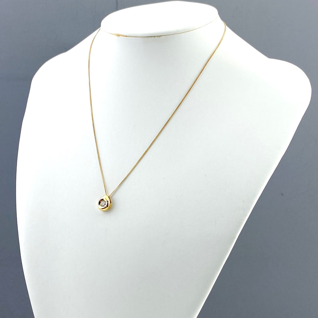 4℃ k18 ダイヤモンドネックレス YG