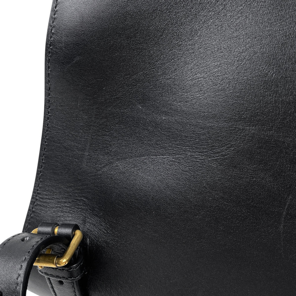 グッチ ロゴ リュックサック バックパック デイパック タイガー リュック レザー ブラック 429013 メンズ 【中古】brbag